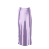 Drape Satin Mid-length High Waist Bag Hip A-line Skirt