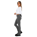 Stylish And Comfortable Slim Fit Low-rise Flared Trousers