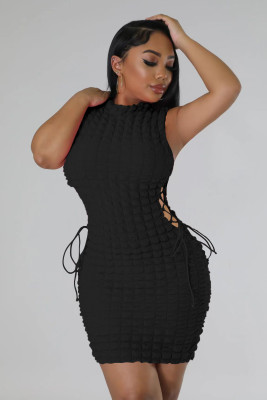 Fashion Sexy Temperament Side Waist Tie Dress