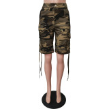 Spring/Summer Camouflage Drawstring Multi-Pocket Cargo Pants