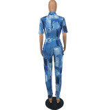 New Fashion Printed Workwear Style Casual Two-piece Set