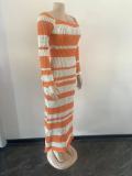Trendy Square Neck Knit Flared Dress