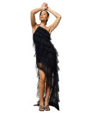 Sexy Mesh Latin Dance Long Swing Skirt Dress