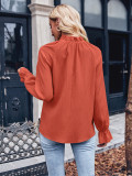 Casual Solid Color Ruffle Sleeve Slim Fashion Top
