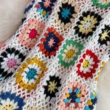 French Chic Stunning Crochet Hollow Fringed Vest Dress