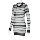 Autumn Women's New Long-sleeved Striped Dress