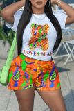 Fashion And Colorful Print Two-piece Set
