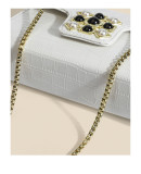 Stone Pattern Chain Shoulder Messenger Small Square Bag