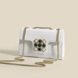 Stone Pattern Chain Shoulder Messenger Small Square Bag