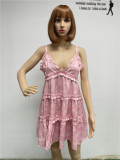 Fashion Digital Printing Sling Lace Dress