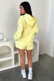 Autumn and Winter Solid Color Long Sleeve Hooded Sweatshirt Women's Two Piece Set
