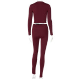 Casual Slim-fit Long-sleeve Sports Two-piece Suit