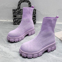 Fashion Fly Knit Sports Slip On Sock Booties