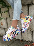 Fashion Explosive Round Toe Platform Lace-Up Sneakers