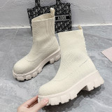 Fashion Fly Knit Sports Slip On Sock Booties