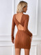Slim Temperament Knit Sexy Open Back Wrap Hip Dress
