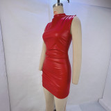 Fashion Sleeveless Pleated Hip Dress