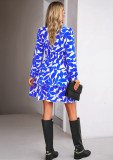 Fashion Casual Printed V-neck Dress