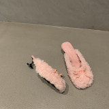 Fashion Fur High Heel Slippers