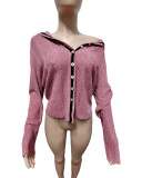 Fashionable Color Contrasting Irregular Knitted Cardigan