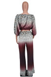 Autumn Printed Women's Fashion And Casual Two-piece Suit