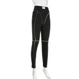 Stylish Contrast Color High Waist Tight Butt Lifting Leggings