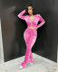 Solid Color Gold Velvet Casual Wide-leg Pants Two-piece Set