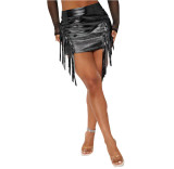 Fashionable Sexy Bronzing Tassel Skirt