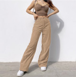 Corduroy Floor-length Drapey Wide-leg Casual Trousers