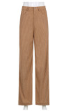 Corduroy Floor-length Drapey Wide-leg Casual Trousers
