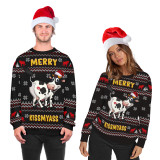 Printed Loose Long Sleeve Tops Couples Christmas Clothing