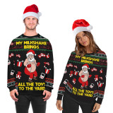 Printed Loose Long Sleeve Tops Couples Christmas Clothing