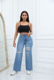 New Style Washed Ripped Wide Leg Jeans