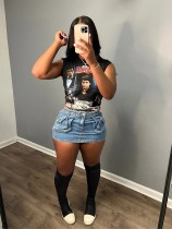 Sexy Slim Fit Stretch Denim Hip Cover Skirt