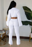 Sexy Solid Color Mesh Eye Wool Thread Knitted Lace-up Two-piece Set