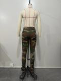 Camouflage Tight Bag Hip Cargo Trousers