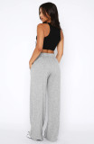 Fashionable Solid Color Casual Straight Trousers