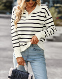 Casual Striped Sweater Soft Warm Top