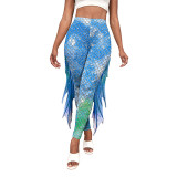 Hip Lifting And Slimming Digital Printed Mermaid Pants