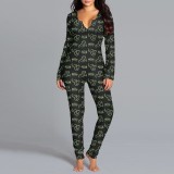Stylish Halloween Printed Bodysuit