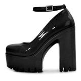 Fashionable 14CM One-line Buckle High Heels