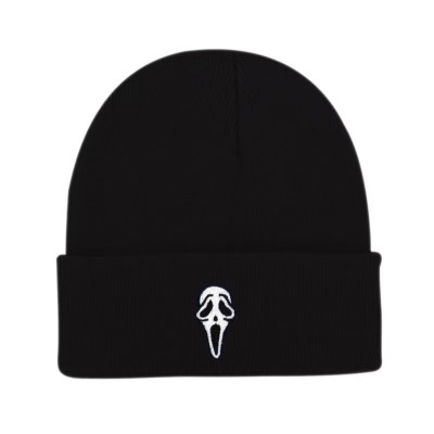 Autumn And Winter Warm Skull Halloween Embroidered Knitted Hat