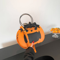 Fashionable Halloween Contrast Color Pumpkin Bag