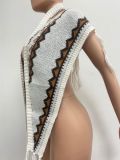 Knitted Hand Hook Tassel Cardigan Cape