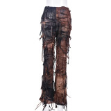 Popular Trendy Tie Dye High Waist Trousers