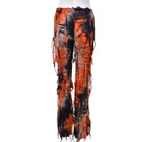 Popular Trendy Tie Dye High Waist Trousers