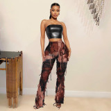Popular Trendy Tie Dye High Waist Trousers