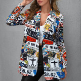 Fashion Trendy Printed Women's Suit Jacket