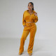 Autumn And Winter Elastic Waist Zipper Pocket Trousers Two-piece Set