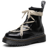 Double Line RO Cross Strap Motorcycle Martin Boots